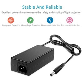 JOYLIT 24V 3A Power Supply 72W, 110-240V 50/60Hz AC to DC 24 Volt 3Amp Adapter with 5.5 X 2.1mm US Plug Cord for LED Strip Light, 3D Printer,Ride On Toys