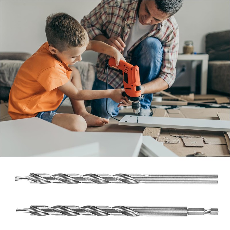 QWORK 4 Pieces 3/8 Inch Pocket Hole Drill Bit Set,