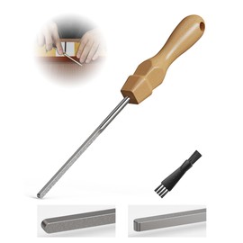 Diamond Coated Guitar Fret End Tool, Double Sided High Carbon Steel Design Fret End Dressing File, Professional Luthier Tool For Smoothing and Deburring, Works on All Frets, with Clean Brush