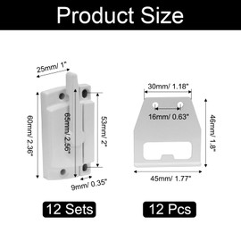 Kyuionty 12 Pack Window Sash Locks and Keeper, 2 Inch Hole Center Cam Action Sliding Window Sash Lock for Vertical & Horizontal Sliding Windows Double Hung Windows (Left/White)
