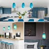 GO&SO Ocean-Blue Gradient Pendant Lights Kitchen Island 3 Pack,Hand-Blown Fluid