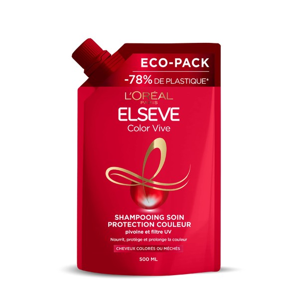 L'Oréal Paris Elseve Color-Vive Shampooing Soin Protection Couleur pour Cheveux Colorés ou Méchés Eco-pack