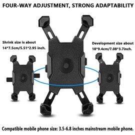 Motorrad-Handyhalterung, Rückspiegel, abnehmbare Motorrad-Handyhalterung für 8,9 bis 17,3 cm (3,5 bis 6,8 Zoll) Handy