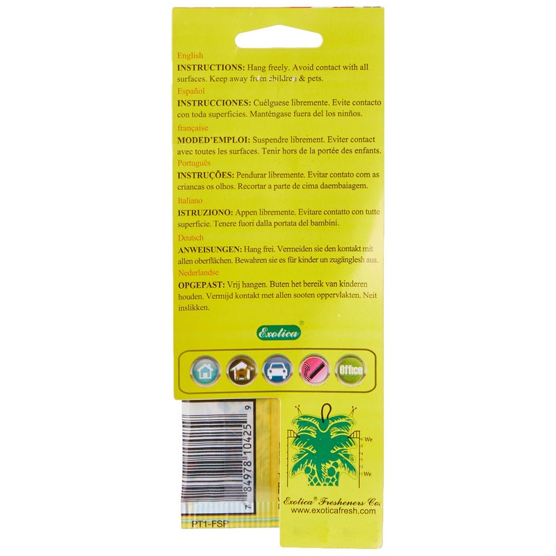 Exotica 76PT24C1FSP Fresh Spring Scent Plam Tree Air Freshener Strips