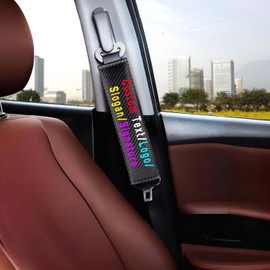 almohadillas para orejas de cojín personalizadas para cinturón de seguridad, protectores de hombro personalizados con nombre, logotipo, texto e imagen, fundas acolchadas suaves para automóviles,