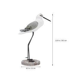 Statue 2pcs Nautical Beach Figurines Seagull Statue Wood Bird Sculpture Figurines Ornament Indoor Outdoor Decor Coastal Decor Light Brown Decor