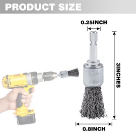 WUBOECE 10PCS Wire Brush for Drill, High Carbon Steel Wire Drill Brush Wire Brush, Metal Wire Brush for Drill with 1/4" Hex Shank, Skilled in Handling Metal & Nonmetal Surfaces