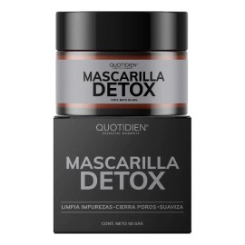 Mascarilla Facial Detox Skin Care con Carbón Activado y Arcillas Puras - Limpieza Profunda - Skincare Absorbe Grasas - Purifica - Disminuye Puntos Negros y Poros Acne - Limpieza Facial