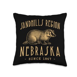 SANDHILLS REGION BADGER NEBRASKA WILDLIFE Throw Pillow