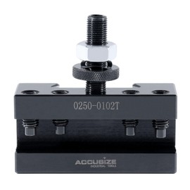 Accusize Industrial Tools Style Axa Boring, Turning and Facing Quick Change Tool Post Holder for 5/8'' Turning Tools, Style 2 Ex-Large, 0250-0102T