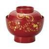 Maeju Lacquerware, Rabbit Arabesque, Zoboi Bowl, Full Vermilion 3T-211