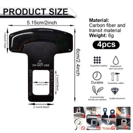 Anschnaller Adapter, 4 Stück Gurtschloss Adapter, Auto-Sicherheitsgurt Clip, Sicherheitsgurtschloss, Auto-Sicherheitsgurt Schnalle, passend für die meisten Autoteile