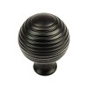 Set of 6 Queen Anne Reeded/Beehive Knob Matt Black Cabinet