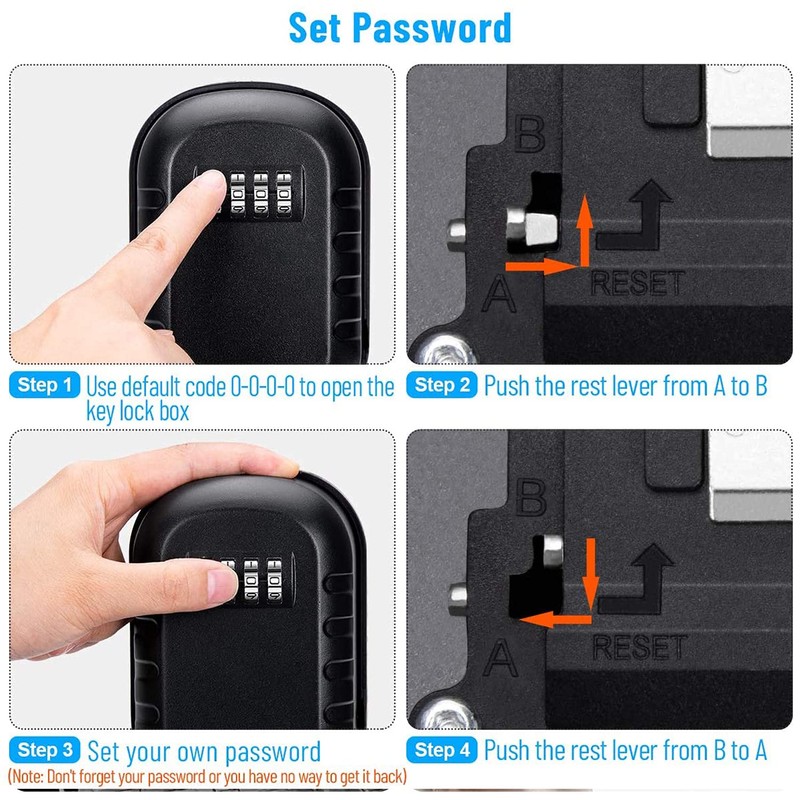 Key Safe Lock Box for Outside, House Wall Mounted Key