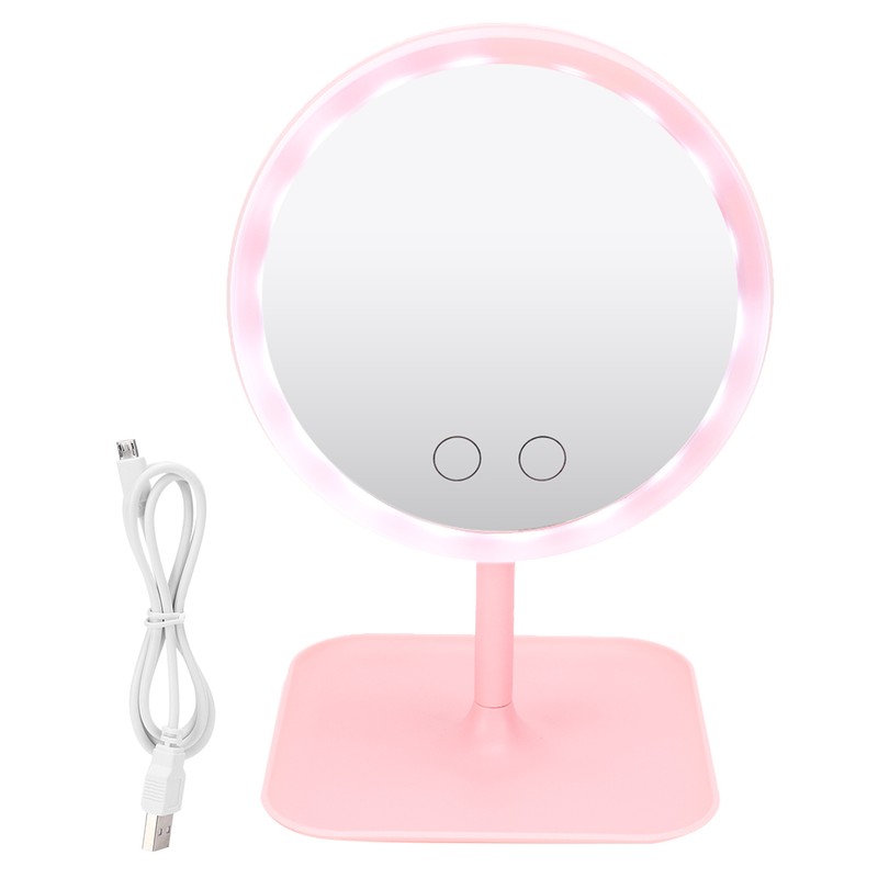 USB Charging 5 Color Light Desktop Cosmetic Mirror Adjustable LED