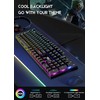 TDT Mechanical Gaming Keyboard,Wired 104 Keys RGB Keyboard with Blue