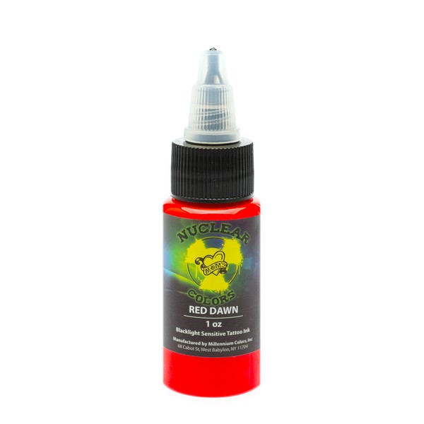 Millennium Mom's Nuclear UV Tattoo Ink .5 Ounce Red Dawn Ultra Violet Color 1/2 oz