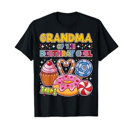 Grandma of Birthday Girl Candyland Colorful Lollipop Party T-Shirt