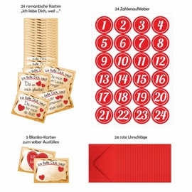 Advent Calendar Filling Set with Romanic Cards for Adults and Partners