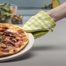 Zeal Gingham Mini Mitt Pot Holder, Cotton, Lime Green, 17.5 x 13.5 x 2.5 cm