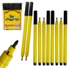 Felt Tip Pens, BLACK, VAI-STIX Colouring Drawing Pens, Pack of