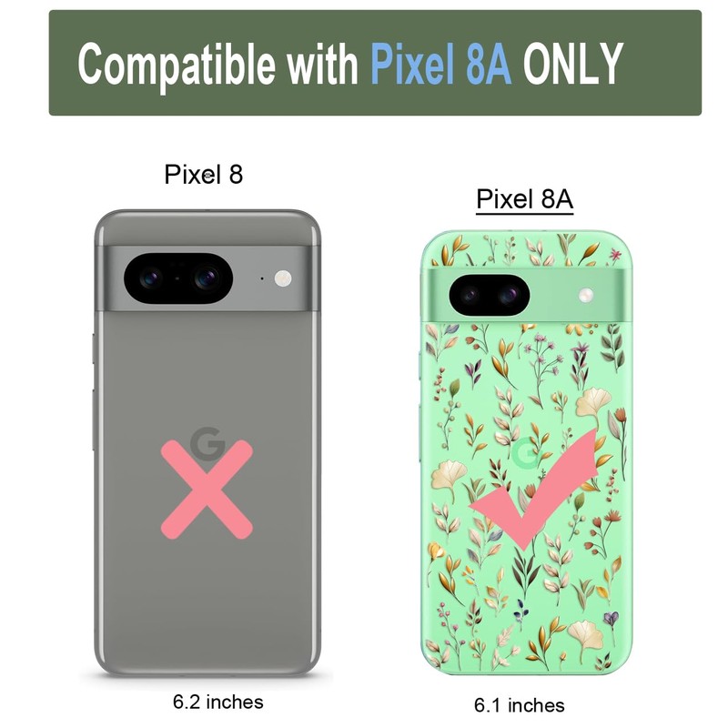 Unov Case Compatible with Pixel 8a Case Clear Transparent Slim