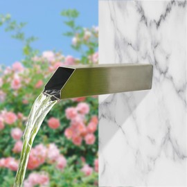 SUMGREEN 316 Stainless Steel 2 Inch Square Water Fountain Spout Scupper, Waterfall Spillway with Integrated Spray Baffle for Outdoor Landscape Decors, Pools, Ponds, Water Walls (Silver)