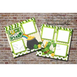 Luck of the Irish St Patrick Day 2 PRINTED Premade Scrapbook Pages BLJgraves 23