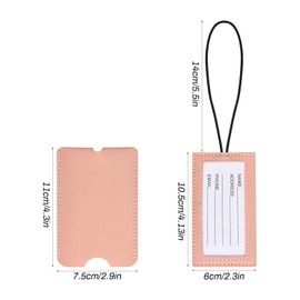 Pack of 4 Suitcase Tags, Suitcase Tags with Address Tag, Suitcase Tag, PU Leather, Travel Luggage Tag with Information Card for Luggage, Handbags, Sports Bags