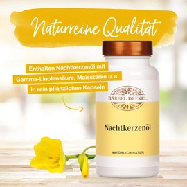 BÄRBEL DREXEL® Evening Primrose Oil Soft Gel Capsules Vegan 2000 mg per Daily Dose (120 Pieces) 100% Natural Made in Germany Gamma Linolenic Acid GLA Cold Pressed Vitamin E Dry Skin