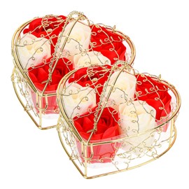 ABOOFAN Floral Scented Soap Flower Rose Soap Box for Valentine's Day Anniversary and Mother's Day Romantic Decorative Bath Flowers