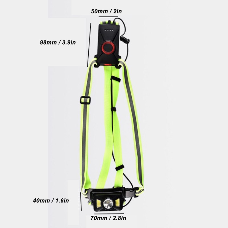 Outdoor Night Running Chest Lights Dual Light Sources IP55 Waterproof