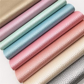 ZAIONE Soft Pearl Lustrous Textured Faux Leather Sheets 8pcs/Set 8" x 12" (20cm x 30cm) Shiny Grain Metallic PU Synthetic Leather Fabric For Bags Craft Bow Earrings Making Material DIY Craft(8 Colors)
