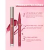 Jutqut Matte Lip Liner and Lip Gloss Set, Liquid Long