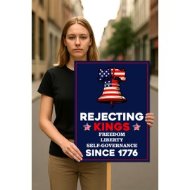 No Kings In America Protest Sign, Anti-Trump Resistance, Political Activist Poster, Rally Sign, Resist Fascism Protest Poster