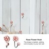 MOROBOR Pink Flower Ceramic Wall Coat Hook 3D Rose Shape