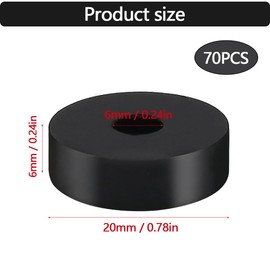 Aoyswuz Pack of 70 Rubber Washers Rubber Buffer 20 x 6 x 6 mm Rubber Seal Round Rubber Spacer for Electrical Connections Devices Repairs Installation