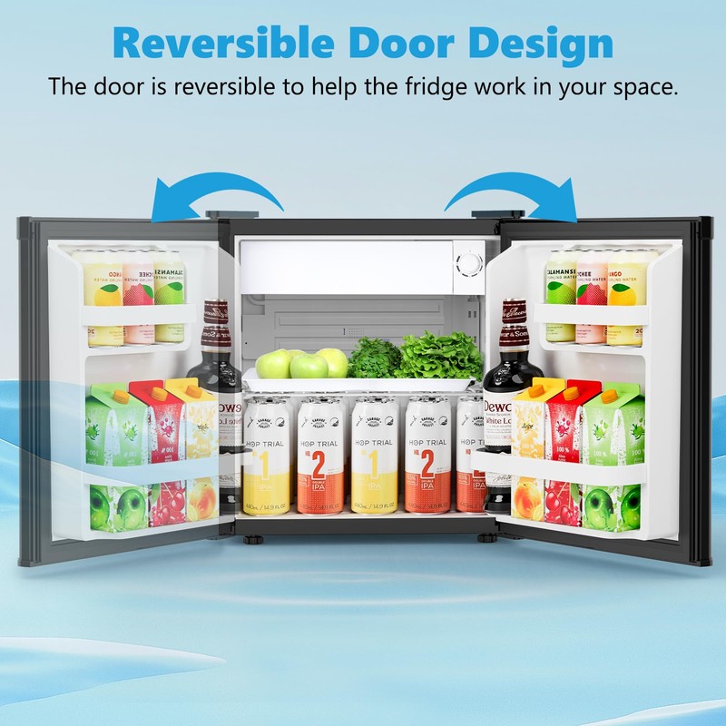 Electactic 1.7 Cu.ft Mini Fridge with Freezer, Compact Refrigerator, Single