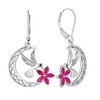 YL Hummingbird Earrings Sterling Silver Celtic Moon Flowers Dangle Drop