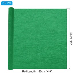 PATIKIL 4.9ft Crepe Paper Roll, 10 Roll 20" Width Soft Paper Streamer Sheet for Craft Flower Making Wrapping Party Birthday Wedding Decoration Ornament, Dark Green