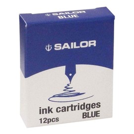 Sailor, Box of 12 Ink Cartridges, Dye Ink, Blue, 13-0404-140