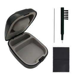 KGCGJVB Hearing Aid Case Hard Waterproof Travel Case Pocket Size for Hearing Aids Includes Small Cleaning Tools Brush with Covers Compact Storage Cases for Accessories and Daily Use