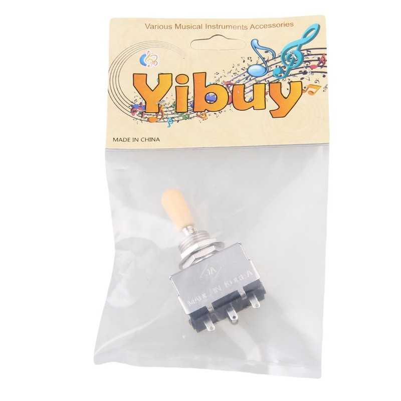 Yibuy Metal 3 Way Toggle Switch Guitar Toggle Switch Chrome