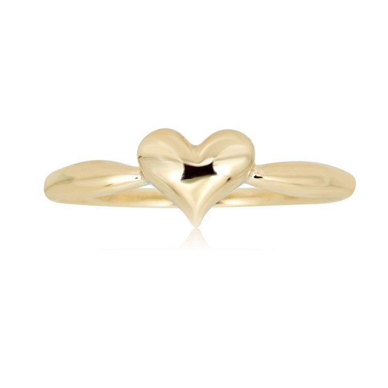 AVORA 10K Yellow Gold Polished Puffed Heart Ring - Size