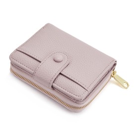 ANYWN Women's Small Soft Leather Purse Small Purse Women's Mini Purse with Large Zip Coin Compartment, Purple