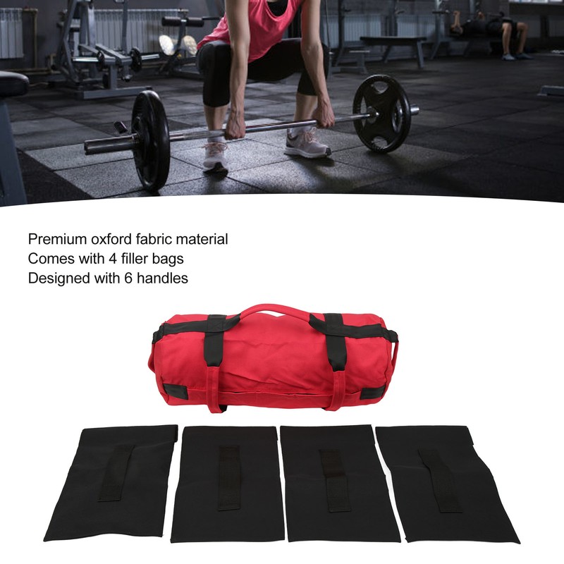 Workout Sandbag Oxford Fabric 6 Handles Easy Adjustment Multi Purpose