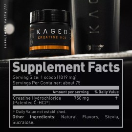 Kaged Creatine HCl 75 Servings Ultra Pure Highly Absorbable 2.7 Ounces Powder