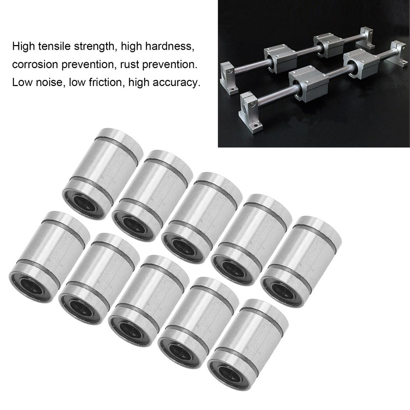 10Pcs Linear Motion Bearing Alloy Steel 6mm ID 12mm OD