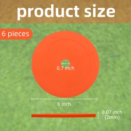 6 Pieces Low Profile Property Markers Orange Rubber Washers Driveway Marker for Low Profile Survey Stakes Screw in Survey Markers Flat Boundary Stakes Land Pins Golf Course Ground Garden (Orange)