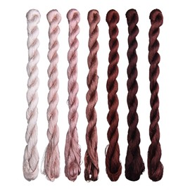 MINGGUXIUYI Natural 100% Silk Thread Handmade Embroidery Thread Floss 7 Colors Each 110 Meters (55)